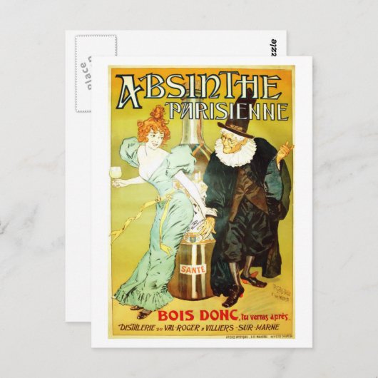 Carte Postale Absinthe parisienne (Devant / Derrière)