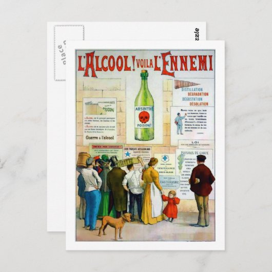 Carte Postale Absinthe Poison (Devant / Derrière)