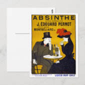 Carte Postale Absinthe Poster vintage restauré (Devant / Derrière)