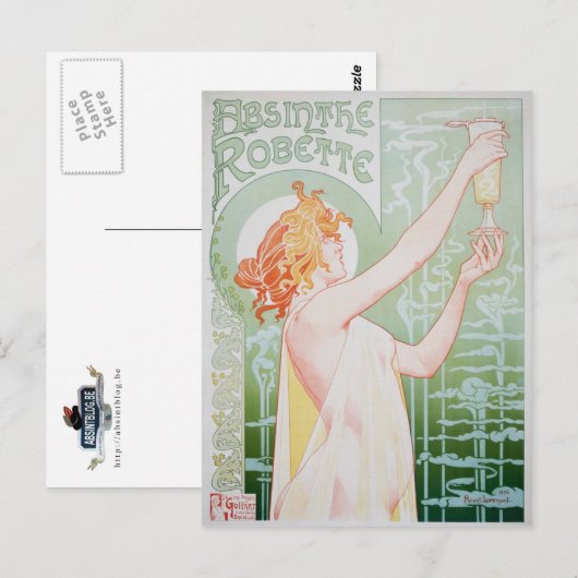 Carte postale Absinthe Robette (Devant / Derrière)