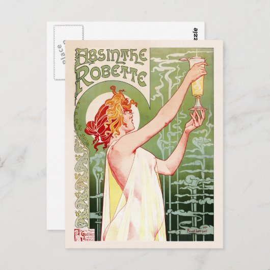 Carte Postale Absinthe Robette (crème) (Devant / Derrière)
