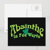 Carte Postale Absinthe Texte La Fee Verte (Devant / Derrière)