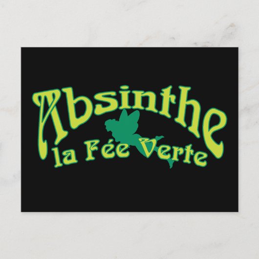 Carte Postale Absinthe Texte La Fee Verte (Devant)