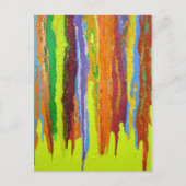 Carte Postale Abstract art rainbow stripes paint drip (Devant)
