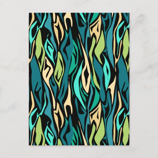 Carte Postale Abstract black turquoise (Devant)