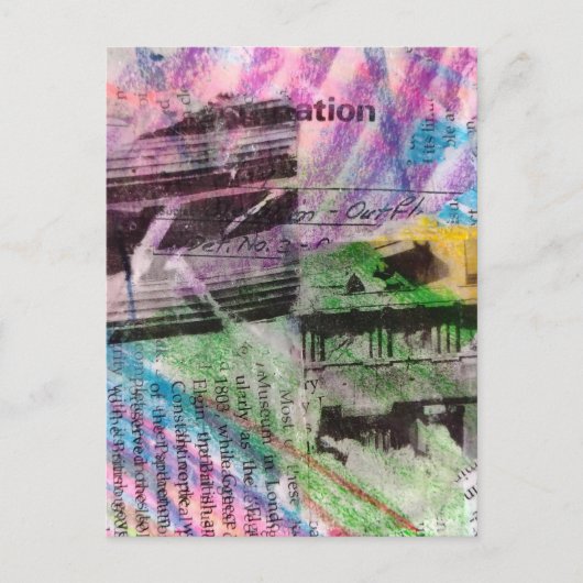 Carte Postale abstract collage architecture and words (Devant)