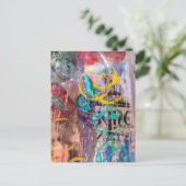 Carte Postale abstract collage circles and words (Debout devant)