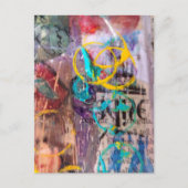 Carte Postale abstract collage circles and words (Devant)