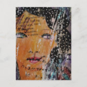 Carte Postale abstract collage with face education games words (Devant)