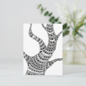 Carte Postale Abstract Curvy Tree Pen Drawing (Debout devant)
