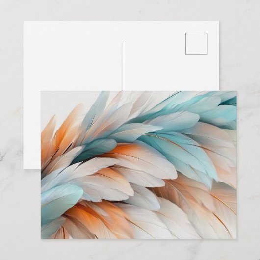 Carte Postale Abstract Feather Flow – Soft Elegance (Devant / Derrière)