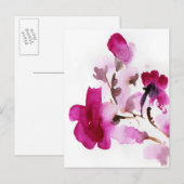 Carte Postale Abstract floral watercolor paintings (Devant / Derrière)