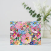 Carte Postale Abstract  Flowers Impressionist Postcard (Debout devant)