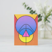 Carte Postale Abstract Geometric Circles Line Colorful Poster (Debout devant)