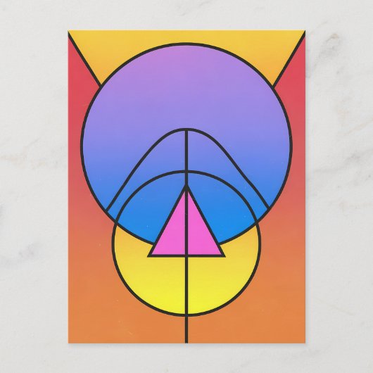 Carte Postale Abstract Geometric Circles Line Colorful Poster (Devant)