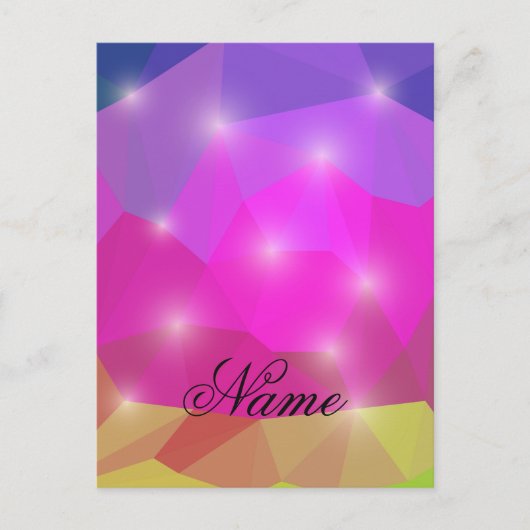 Carte Postale Abstract Geometric Crystal Mosaic in Pink (Devant)