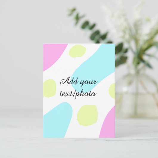 Carte Postale Abstract geometric shapes pastel add name photo ba (Debout devant)