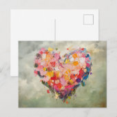 Carte Postale Abstract Heart Flowers Impressionist Postcard (Devant / Derrière)