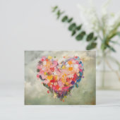 Carte Postale Abstract Heart Flowers Impressionist Postcard (Debout devant)