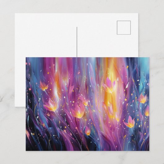 Carte Postale Abstract luminous floral explosion (Devant / Derrière)