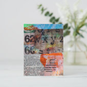 Carte Postale Abstract Numbers Letters Grunge collage (Debout devant)