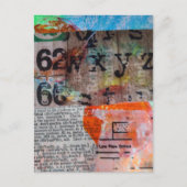 Carte Postale Abstract Numbers Letters Grunge collage (Devant)