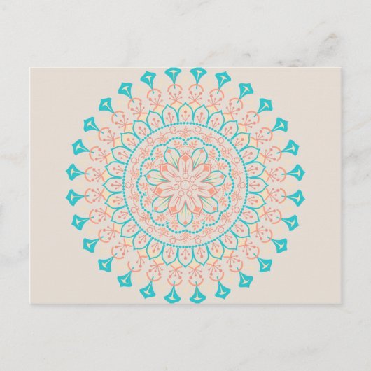 Carte Postale Abstract Pastel Colors Mandala (Devant)