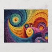 Carte Postale Abstract Spiral Pattern Colorful 3D Swirl Texture (Devant)