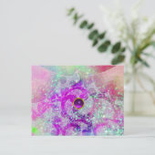 CARTE POSTALE ABSTRACT TEAL BLUE, PINK WAVES, SPARKLES, PURPLE G (Debout devant)
