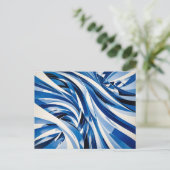 Carte Postale Abstraction de flux de vagues océaniques (Debout devant)