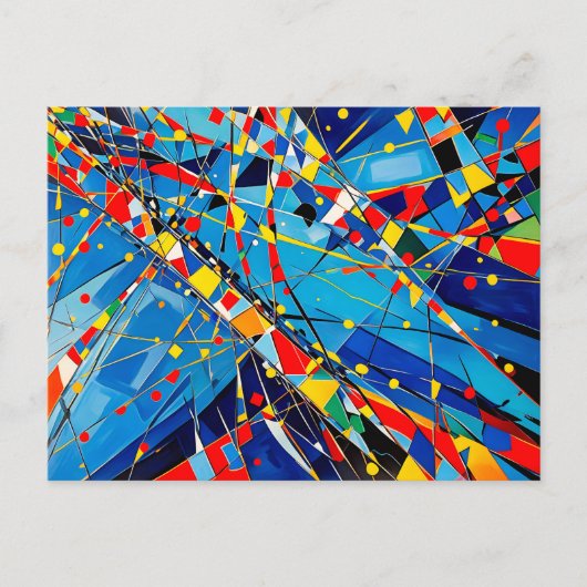 Carte Postale Abstraction d'orbite de couleur géométrique (Devant)
