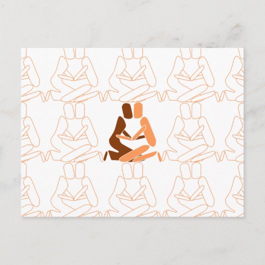 Carte Postale Abstrait Amour brun et contour bronzé (Devant)