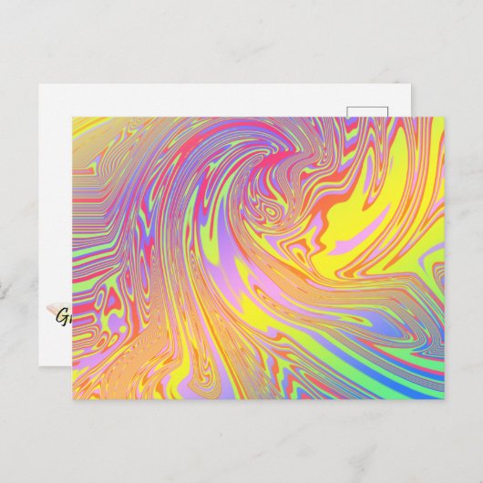 Carte Postale Abstrait arc-en-ciel holographique (Devant / Derrière)