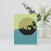 Carte Postale Abstrait Art moderne Cercle foncé (Debout devant)