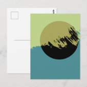 Carte Postale Abstrait Art moderne Cercle foncé (Devant / Derrière)