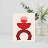 Carte Postale Abstrait Art Moderne Formes géométriques Rouge (Debout devant)