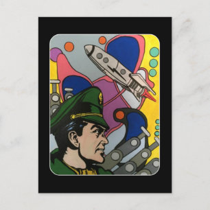 Carte Postale Abstrait Atomique le Capitaine de la Fusée peintur
