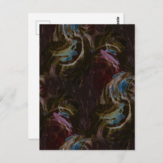 Carte Postale Abstrait atomique noir rétro (Devant / Derrière)