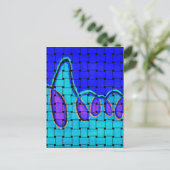 Carte Postale Abstrait bleu français avec texture tissée (Debout devant)