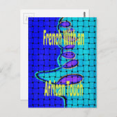 Carte Postale Abstrait bleu français avec texture tissée (Devant / Derrière)