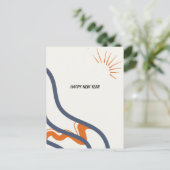 Carte Postale Abstrait Blue and Orange 2025 nouvelle année (Debout devant)