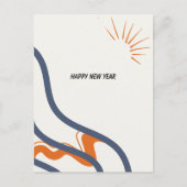 Carte Postale Abstrait Blue and Orange 2025 nouvelle année (Devant)