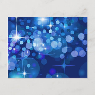 Carte Postale Abstrait Bokeh Stars Arrière - plan ROYAL BLUE CIR