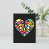 Carte Postale Abstrait coeur coloré (Debout devant)