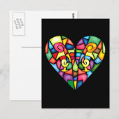 Carte Postale Abstrait coeur coloré (Devant / Derrière)