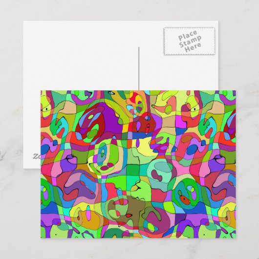 carte postale abstrait coloré (Devant / Derrière)