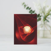 Carte Postale Abstrait Crème rouge moderne Imaginaire Fractal Ar (Debout devant)