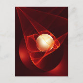 Carte Postale Abstrait Crème rouge moderne Imaginaire Fractal Ar (Devant)