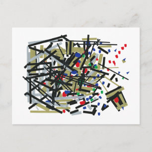 Carte Postale Abstrait dans les formes de bande et de lettres 1
