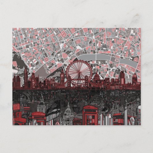 Carte Postale abstrait de londres (Devant)